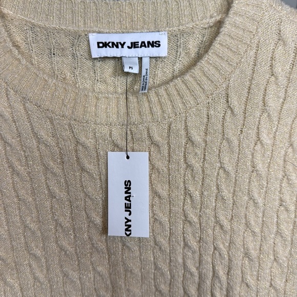 DKNY Beige Vanilla Bean Color Cable Knit Sweater - Picture 3 of 7